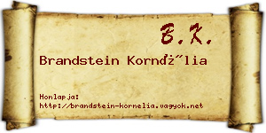 Brandstein Kornélia névjegykártya